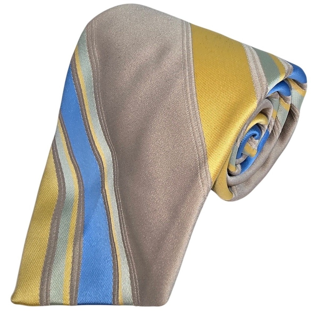 Tan Yellow Light Blue LIEBERT Neck Tie NEW! VINTAGE